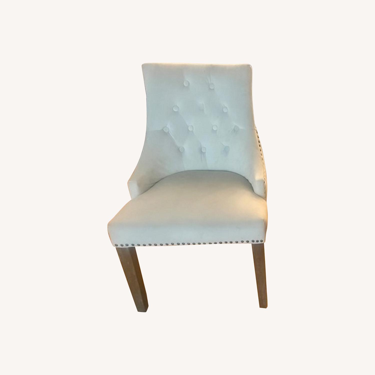 Light Blue Side Chairs with Nailhead Trim - image-0