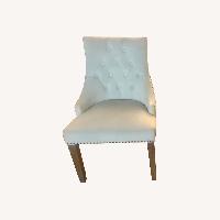 Light Blue Side Chairs with Nailhead Trim
