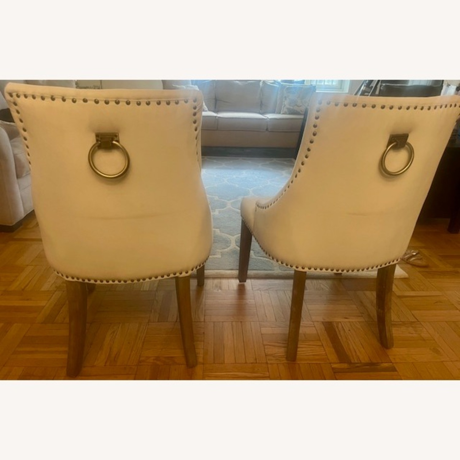 Light Blue Side Chairs with Nailhead Trim - image-3