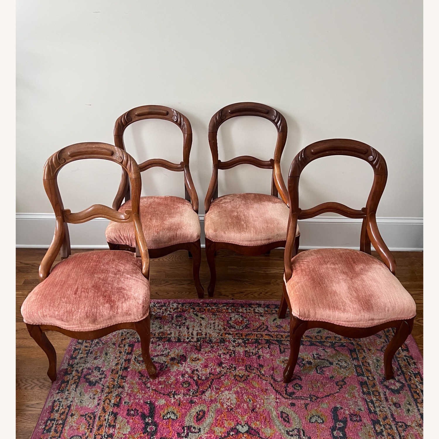 Set of 4 Pink Vintage Dining Chairs  - image-1