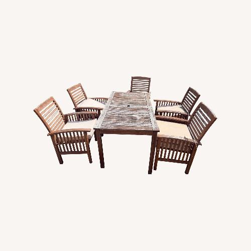 Used Forest Gate Arvada Acacia Wood Dining Set for sale on AptDeco