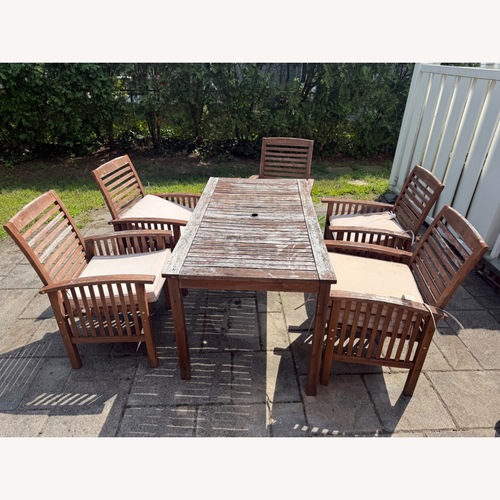 Used Forest Gate Arvada Acacia Wood Dining Set for sale on AptDeco