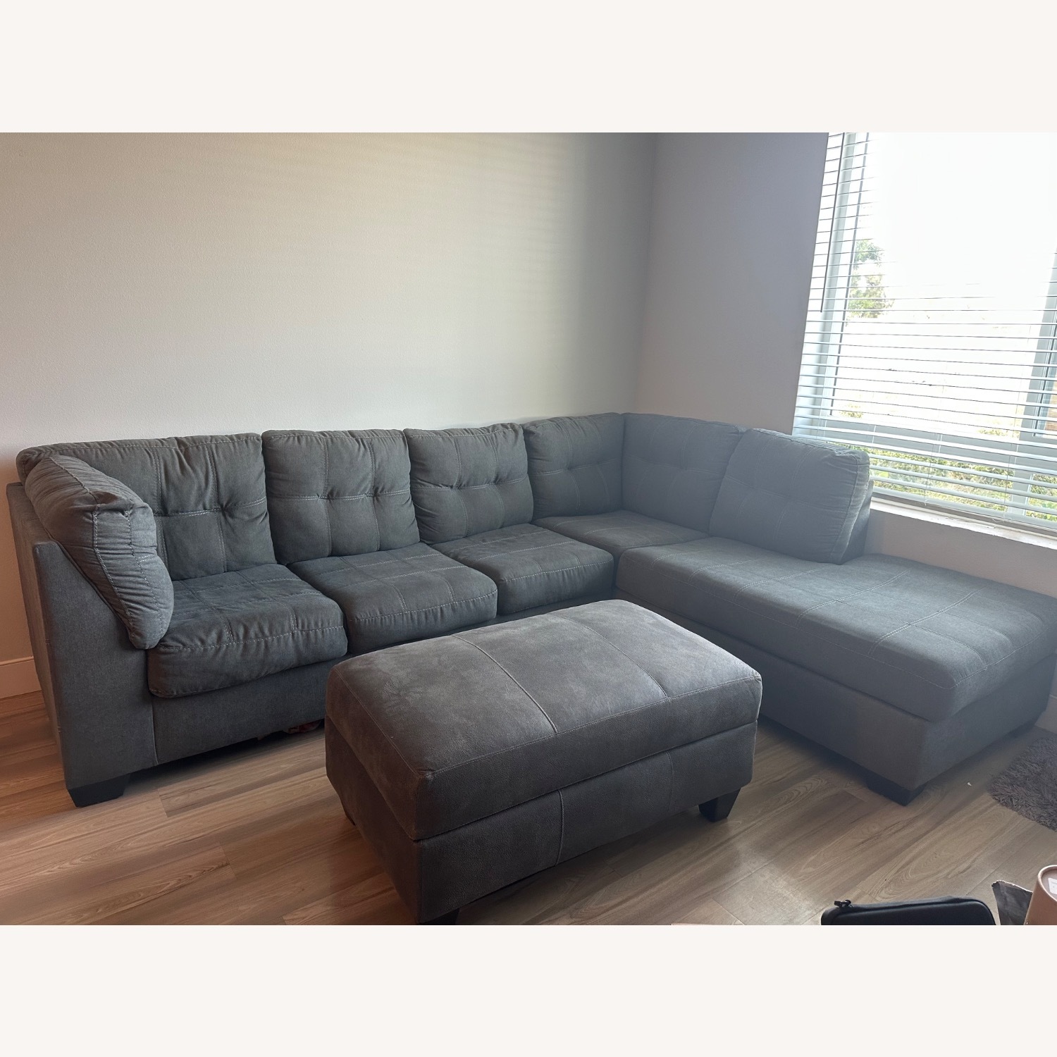 2 piece Sectional With Storage Ottoman  - image-2