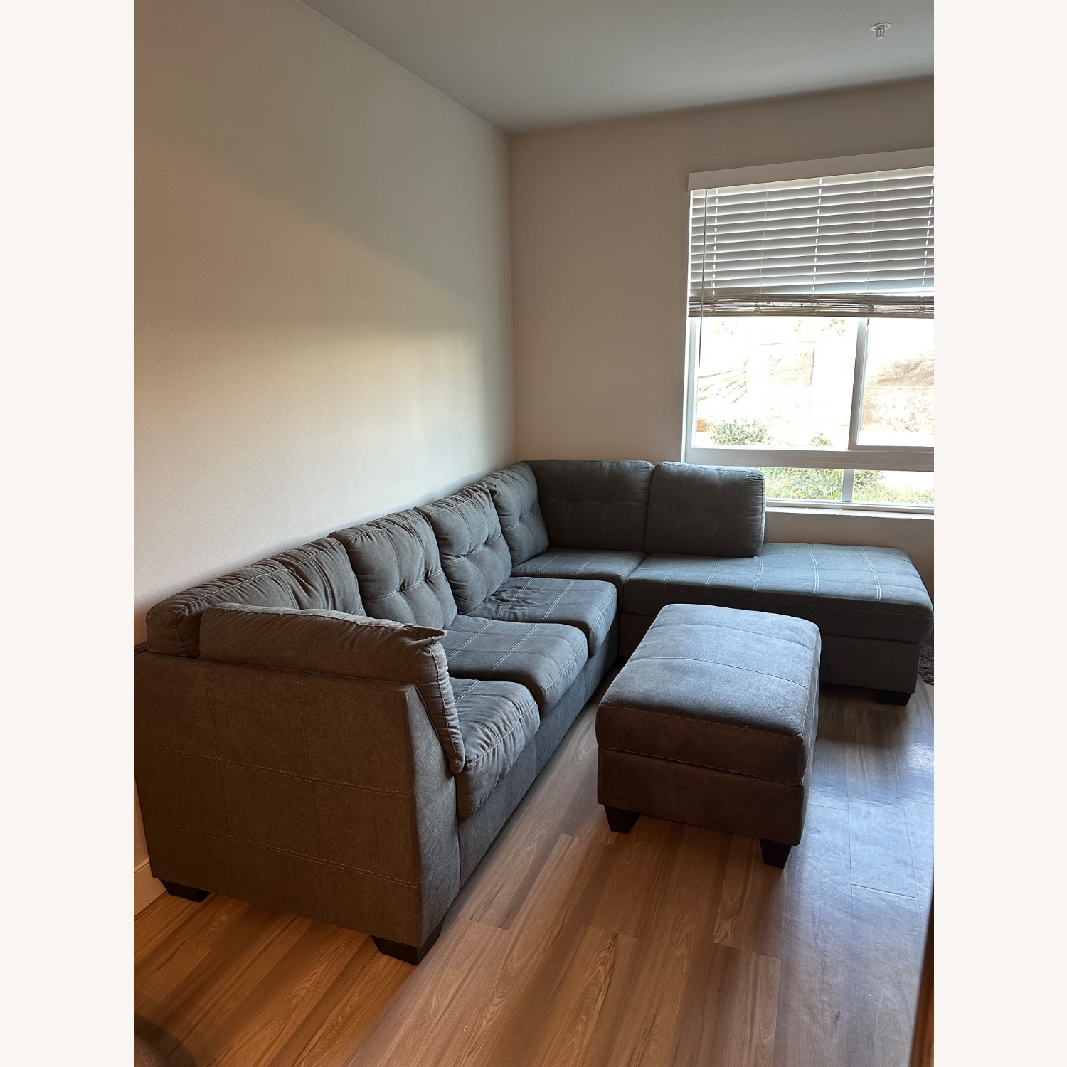 2 piece Sectional With Storage Ottoman  - image-3