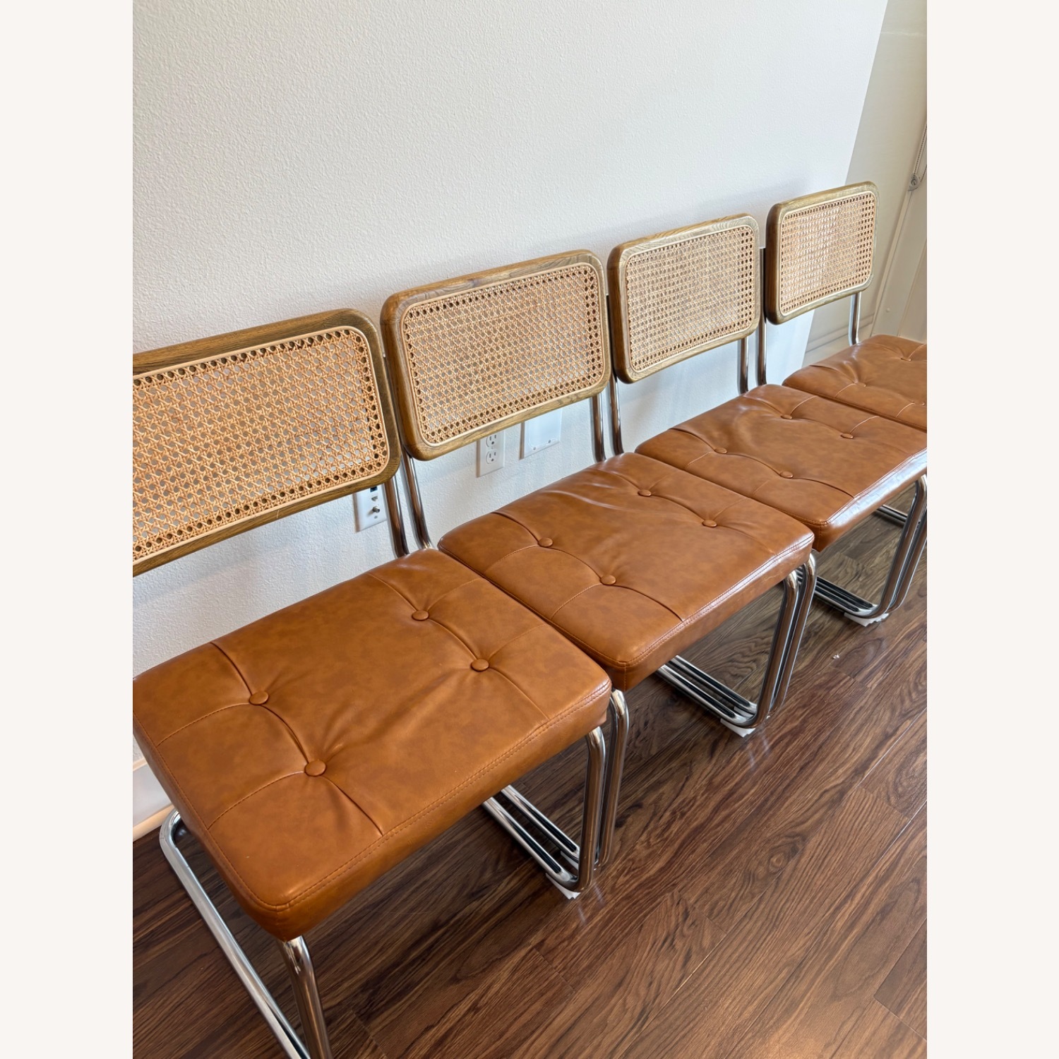 Rattan Dining Chairs with Metal Accents - image-1