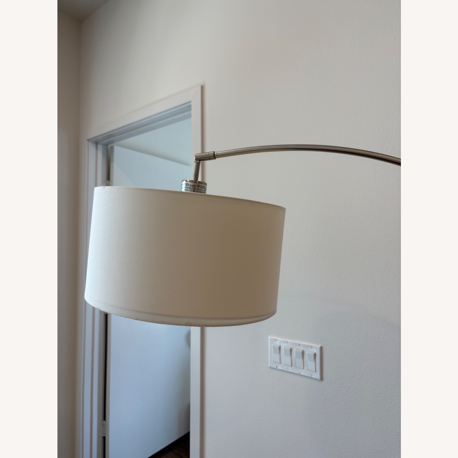 Drum Shade Arc Floor Lamp - image-2