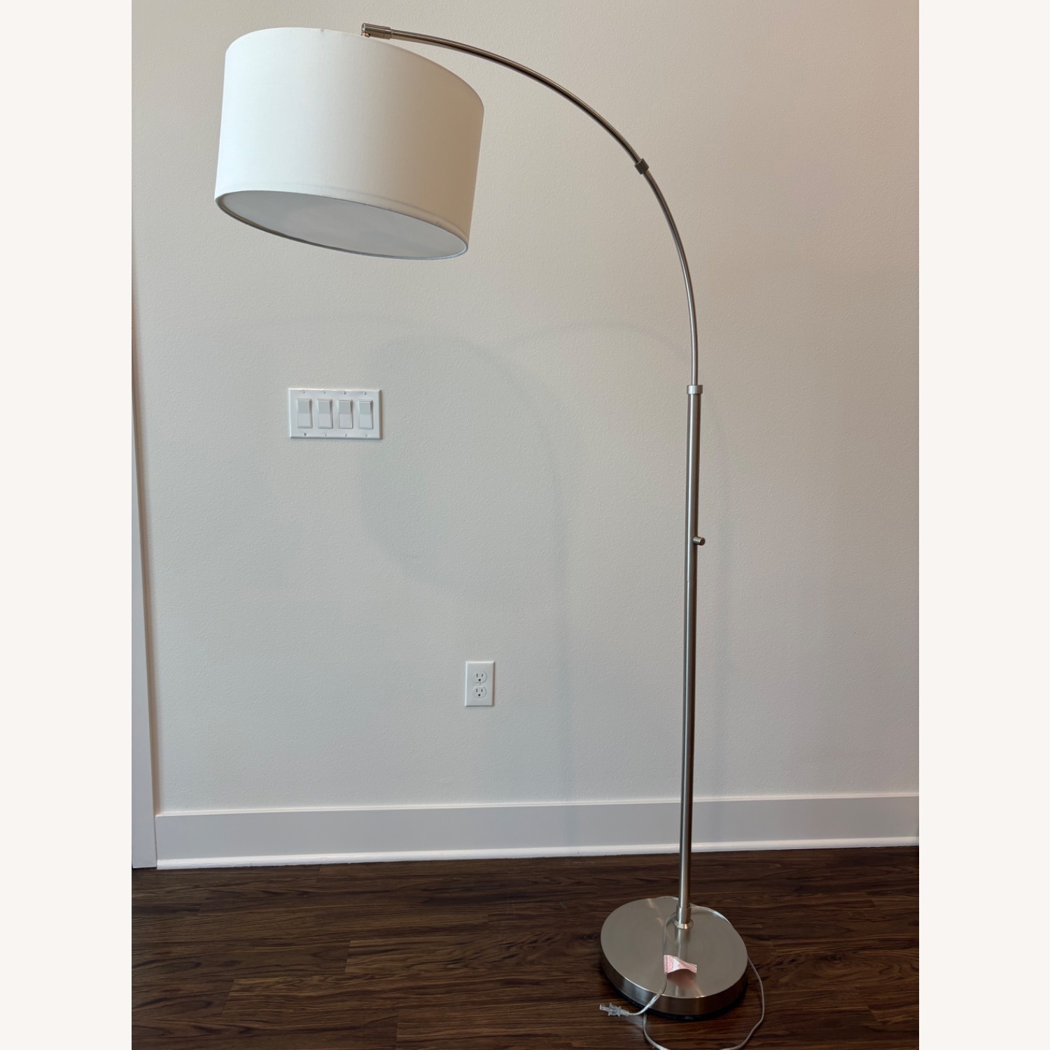 Drum Shade Arc Floor Lamp - image-1