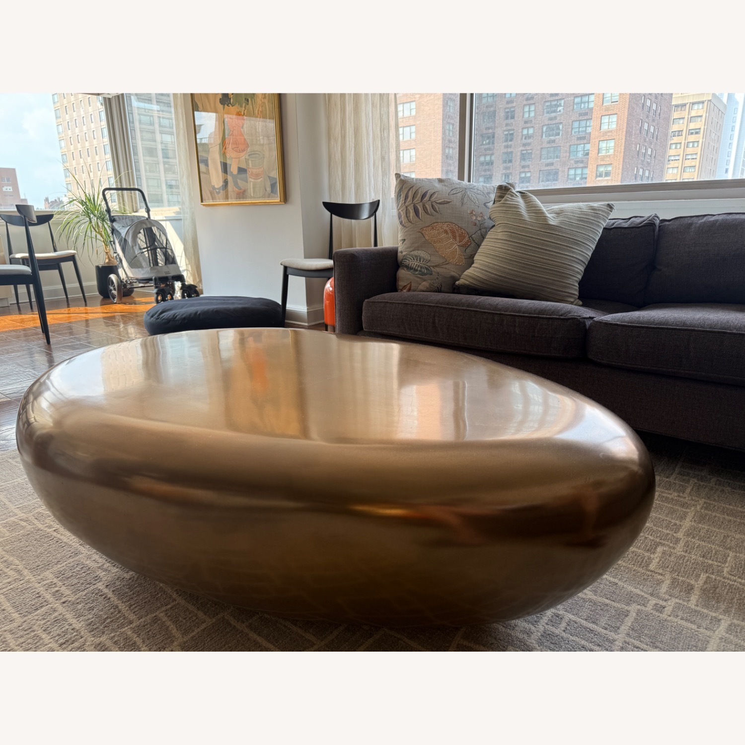 Mitchell Gold + Bob William Phillips Bronze River Stone Coffee Table - image-4