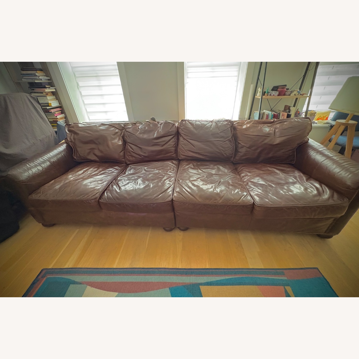 Restoration Hardware Lancaster Leather Sectional - image-4