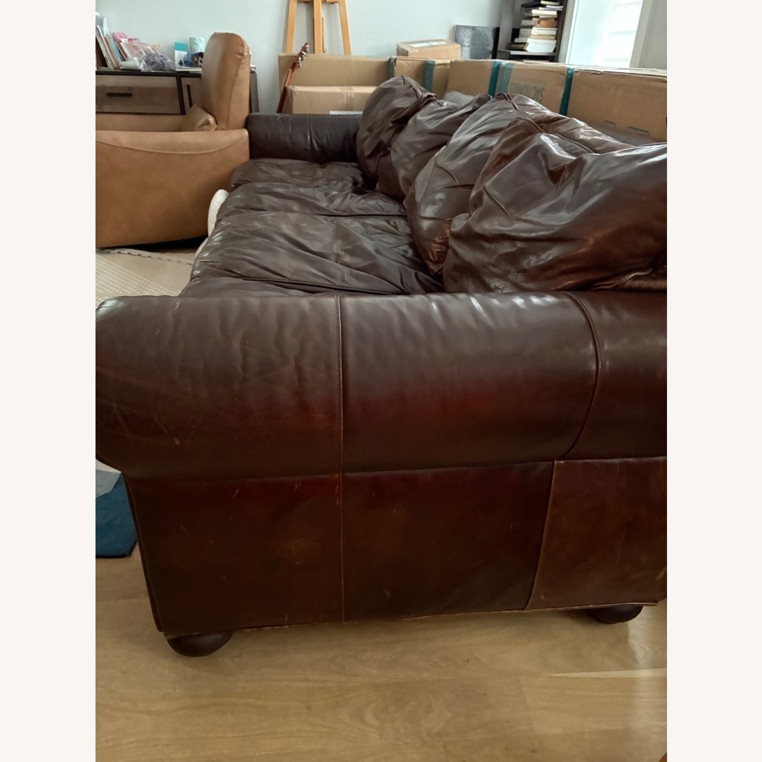 Restoration Hardware Lancaster Leather Sectional - image-2