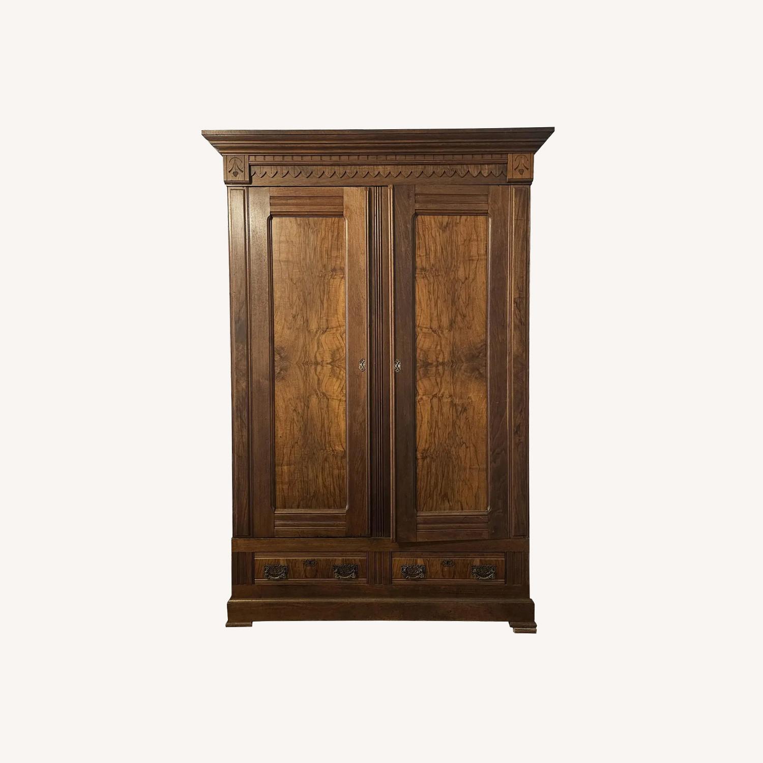 19th Century Walnut Armoire Wardrobe - image-0
