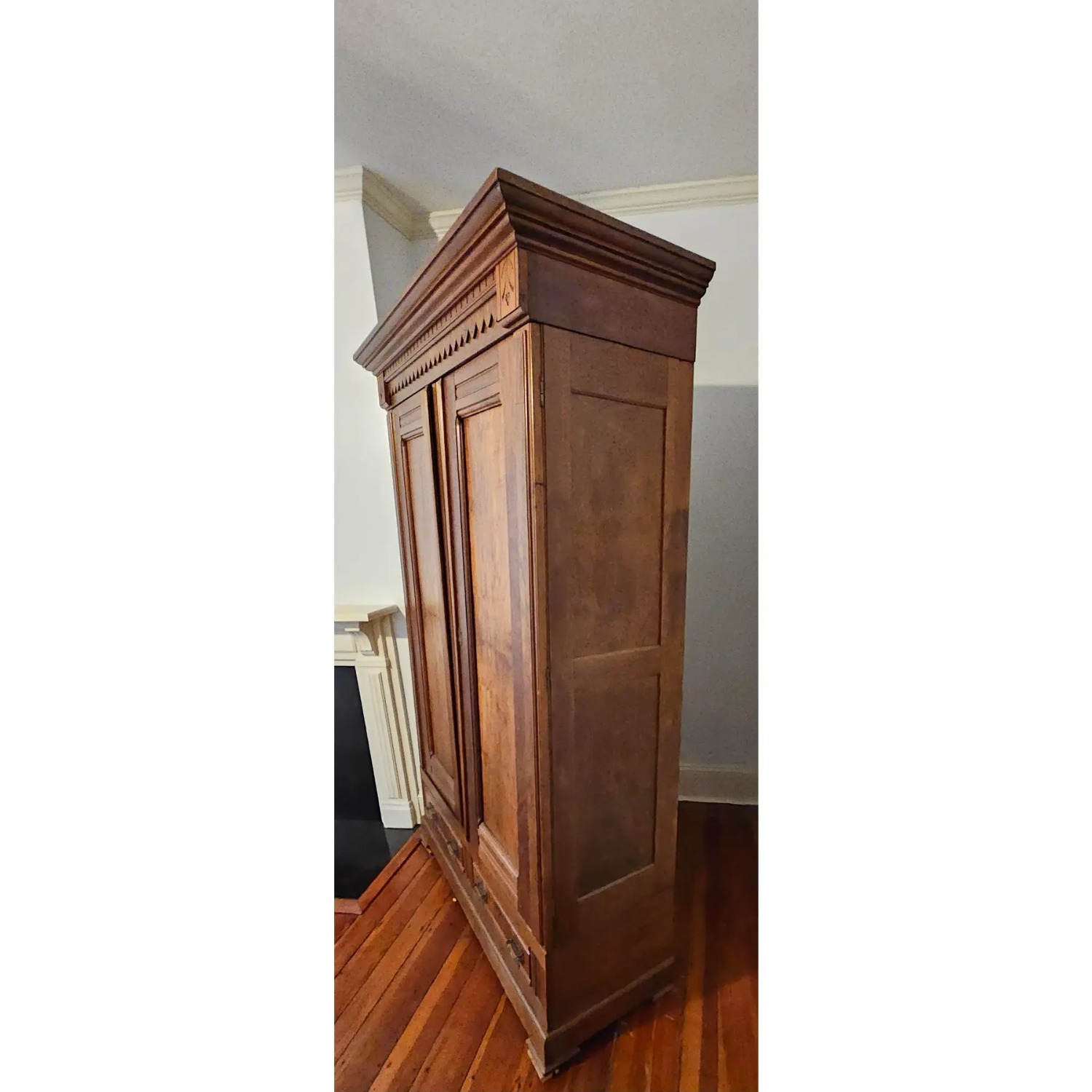 19th Century Walnut Armoire Wardrobe - image-3