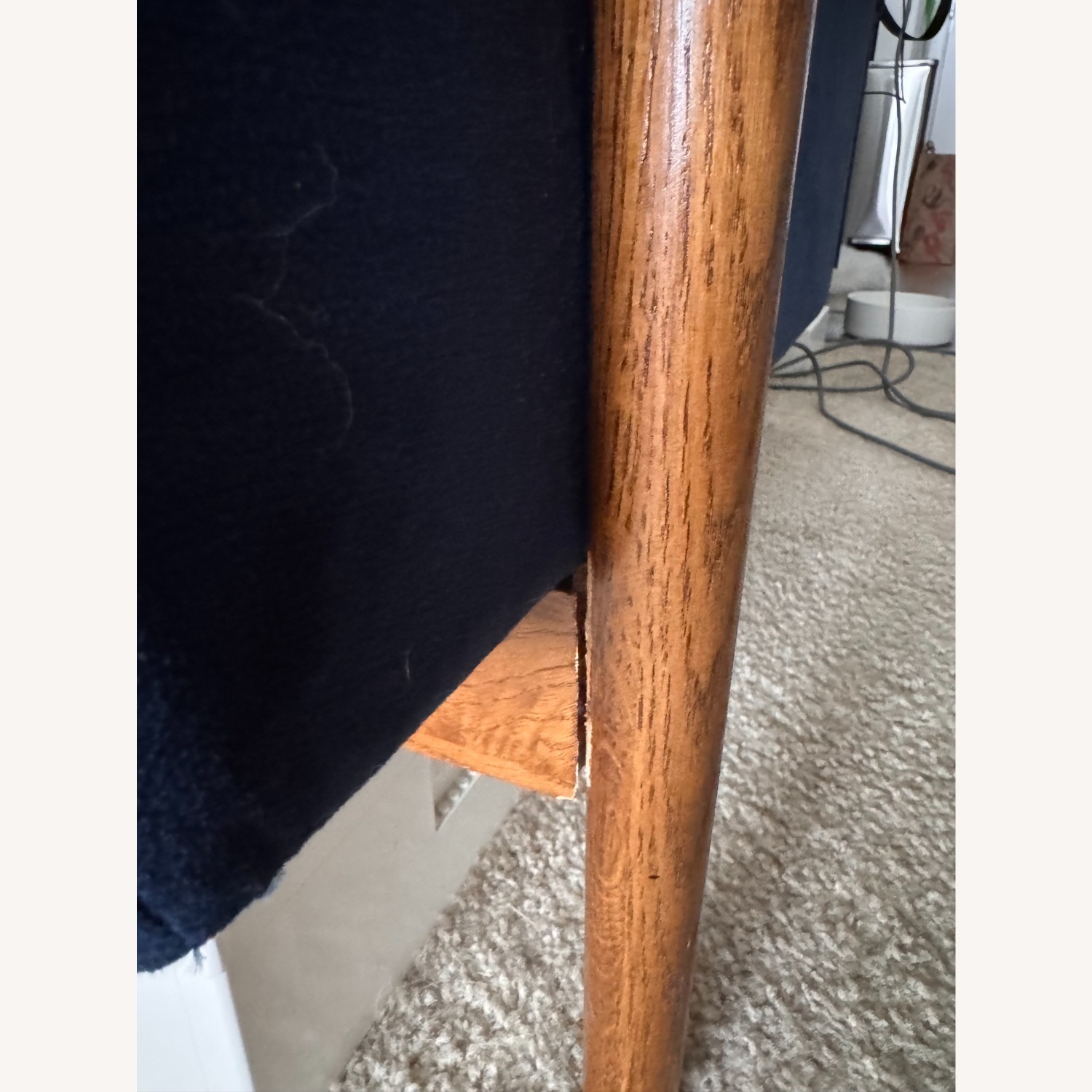 West Elm Blue Velvet Mid-Century Sofa - image-3