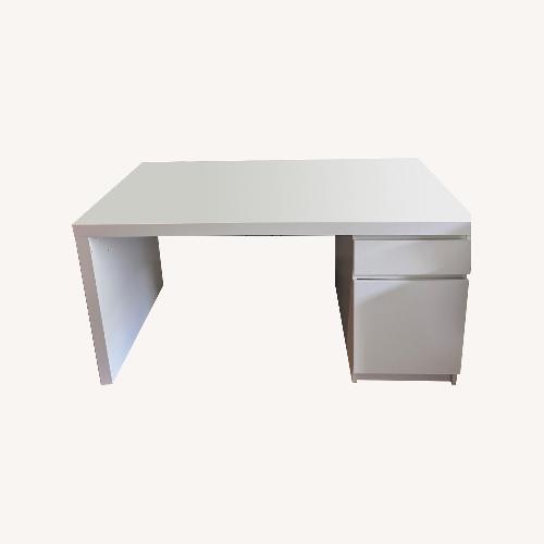Ikea White/Silver Desk - AptDeco