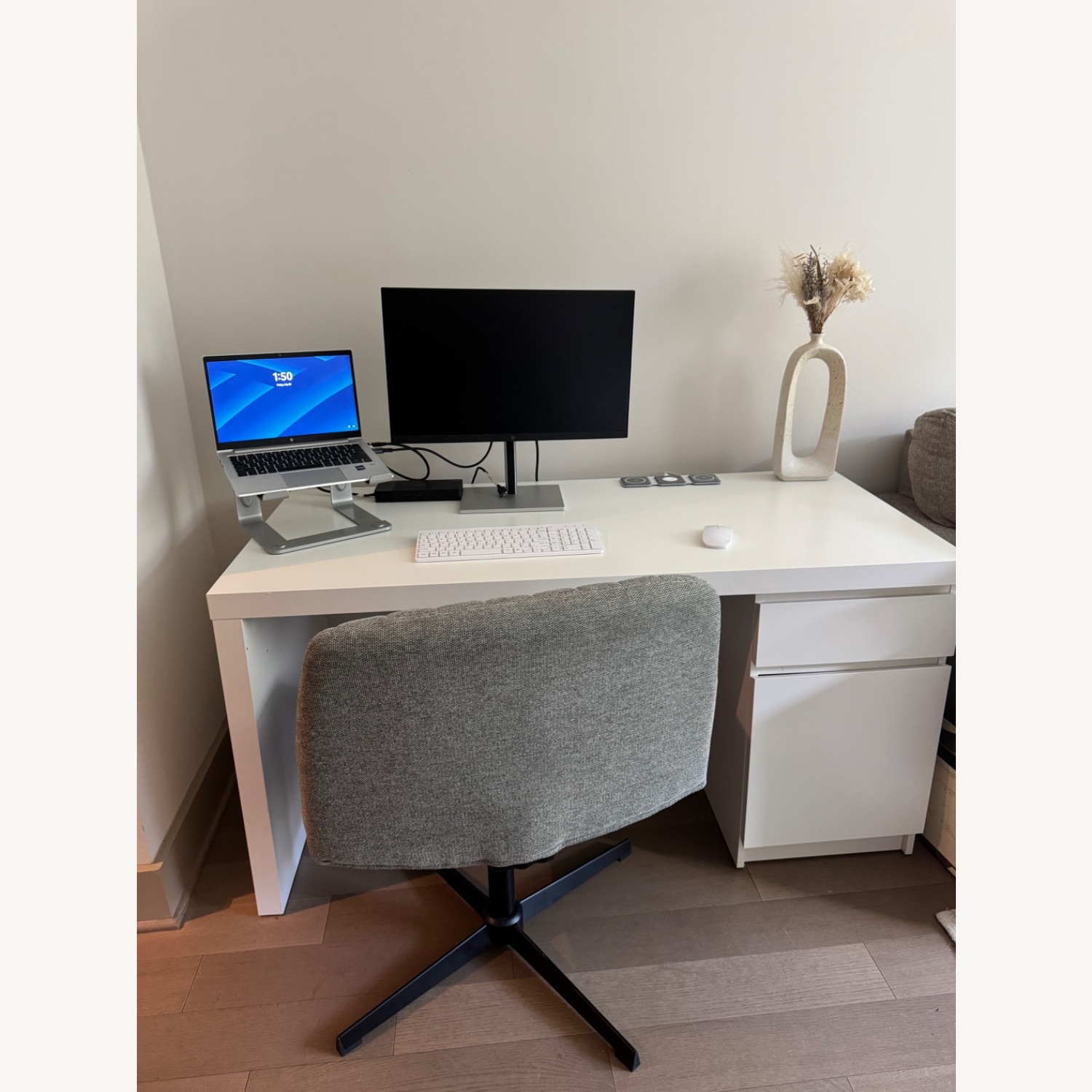IKEAMalm White Desk - image-3