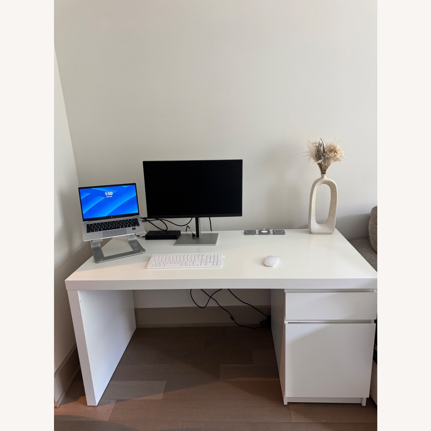 IKEAMalm White Desk - image-1