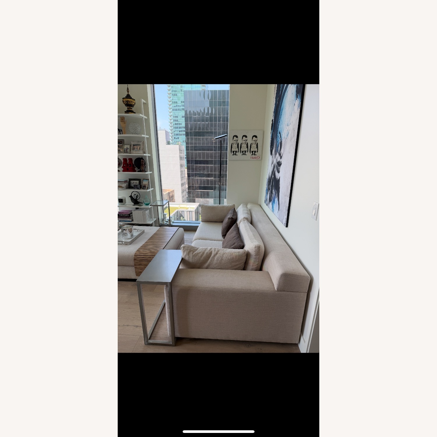 Ivory Sofa With Matching Ottoman - image-8