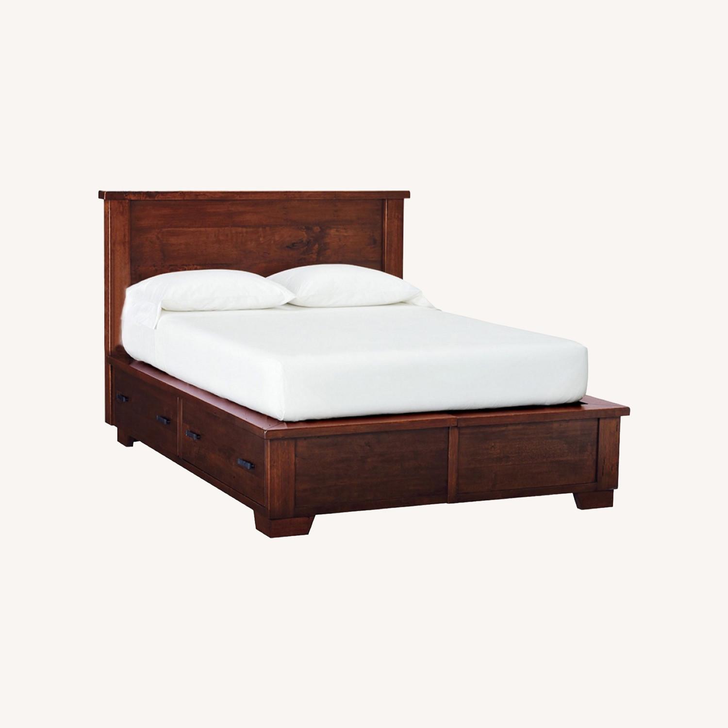 Pottery Barn Sumatra Storage Bed Frame Queen - image-0