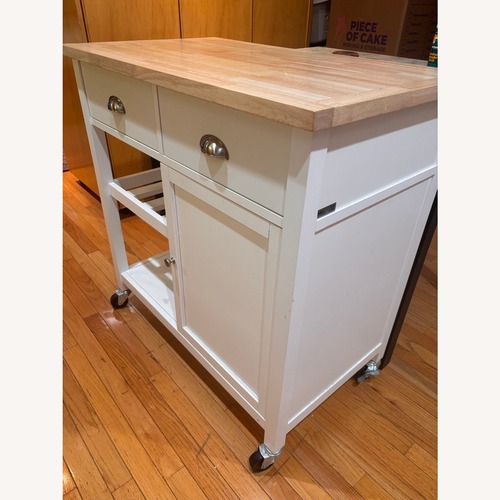 Used White Kitchen Island Cart for sale on AptDeco