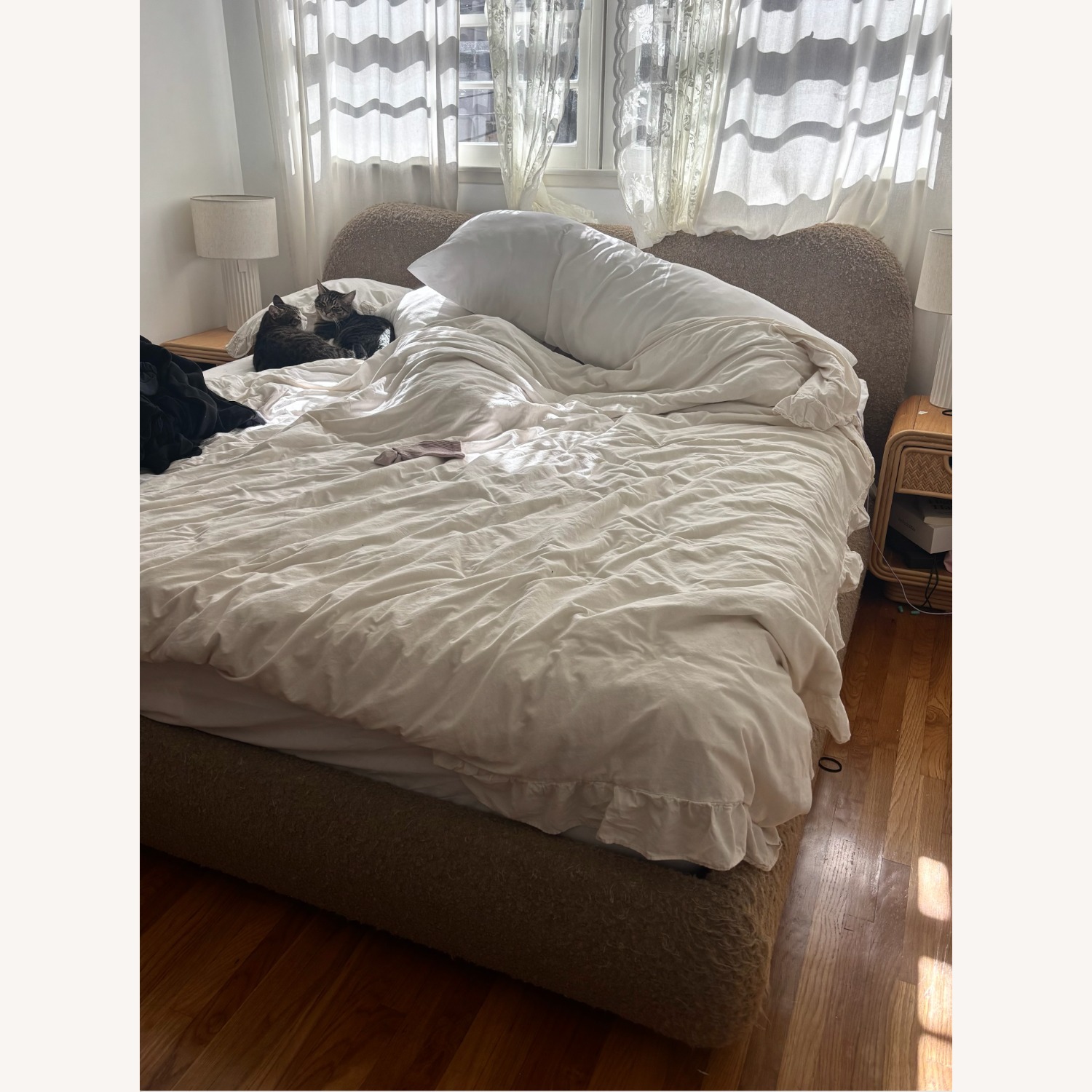 CB2 Diana Boucle King Bed - image-1