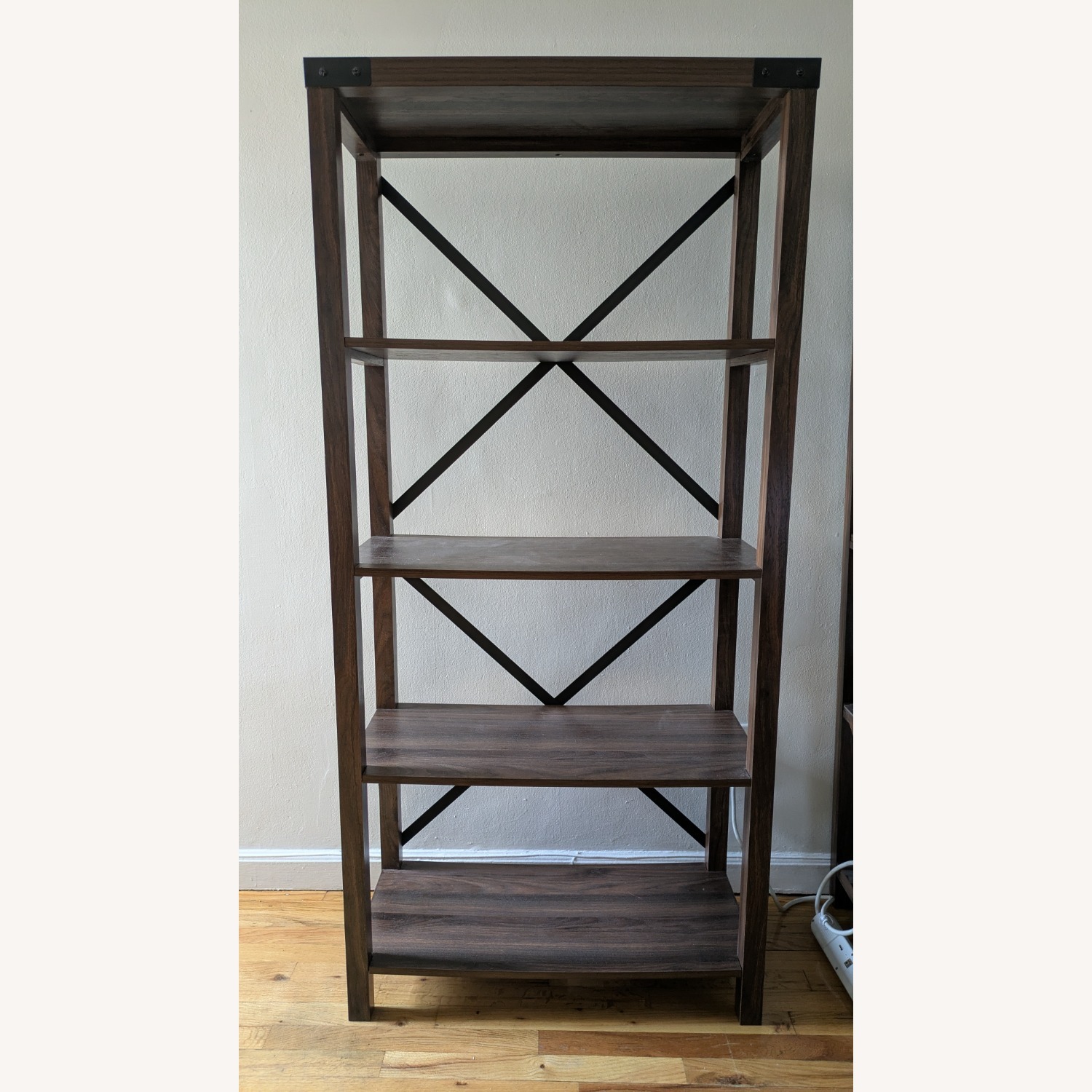 Walker Edison Metal X  Industrial Farmhouse Bookshelves - image-1