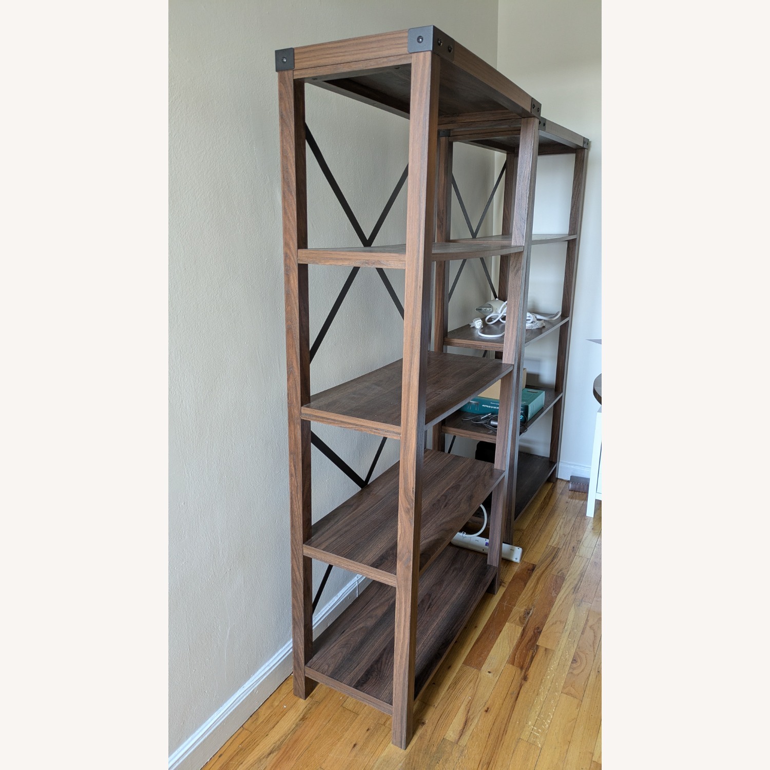 Walker Edison Metal X  Industrial Farmhouse Bookshelves - image-2