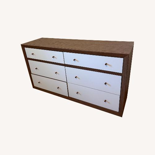 Used White and Brown Wooden Dresser for sale on AptDeco
