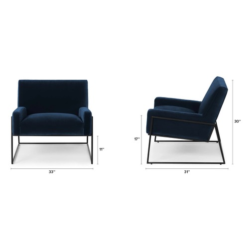 Used Article Regis 33" Velvet Lounge Chair Cascadia Blue for sale on AptDeco