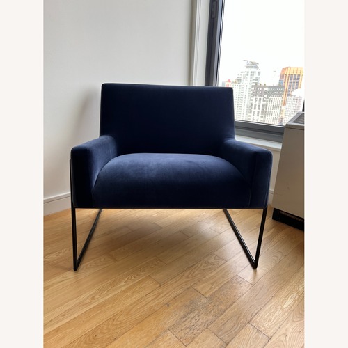 Used Article Regis 33" Velvet Lounge Chair Cascadia Blue for sale on AptDeco