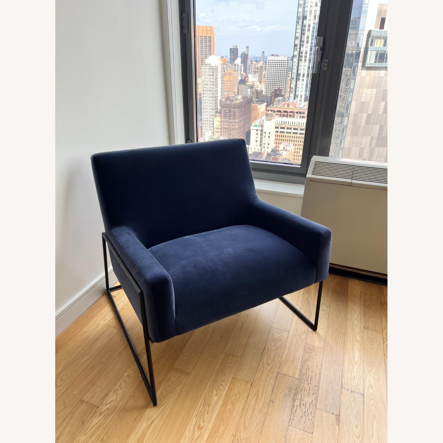 Article Regis 33" Velvet Lounge Chair Cascadia Blue - image-2