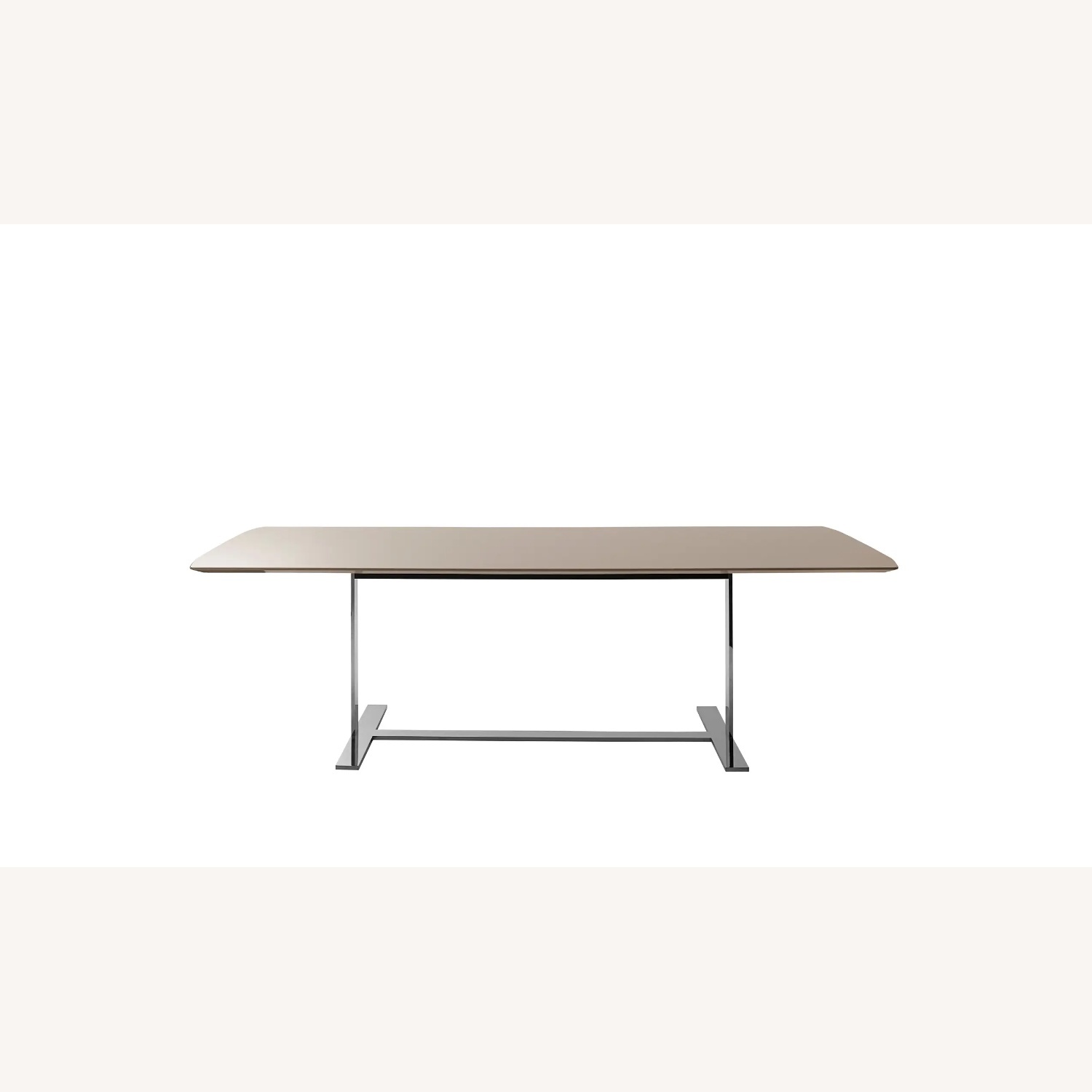 B&B Italia Eileen Taupe Lacquer/Chrome Dining Table - image-6