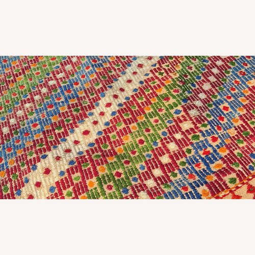 Used 1940S Soumak Tribal Geometric Rug in Rustic Tones for sale on AptDeco