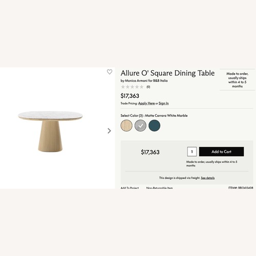 Used B&B Italia Allure O' Square Dining Table for sale on AptDeco