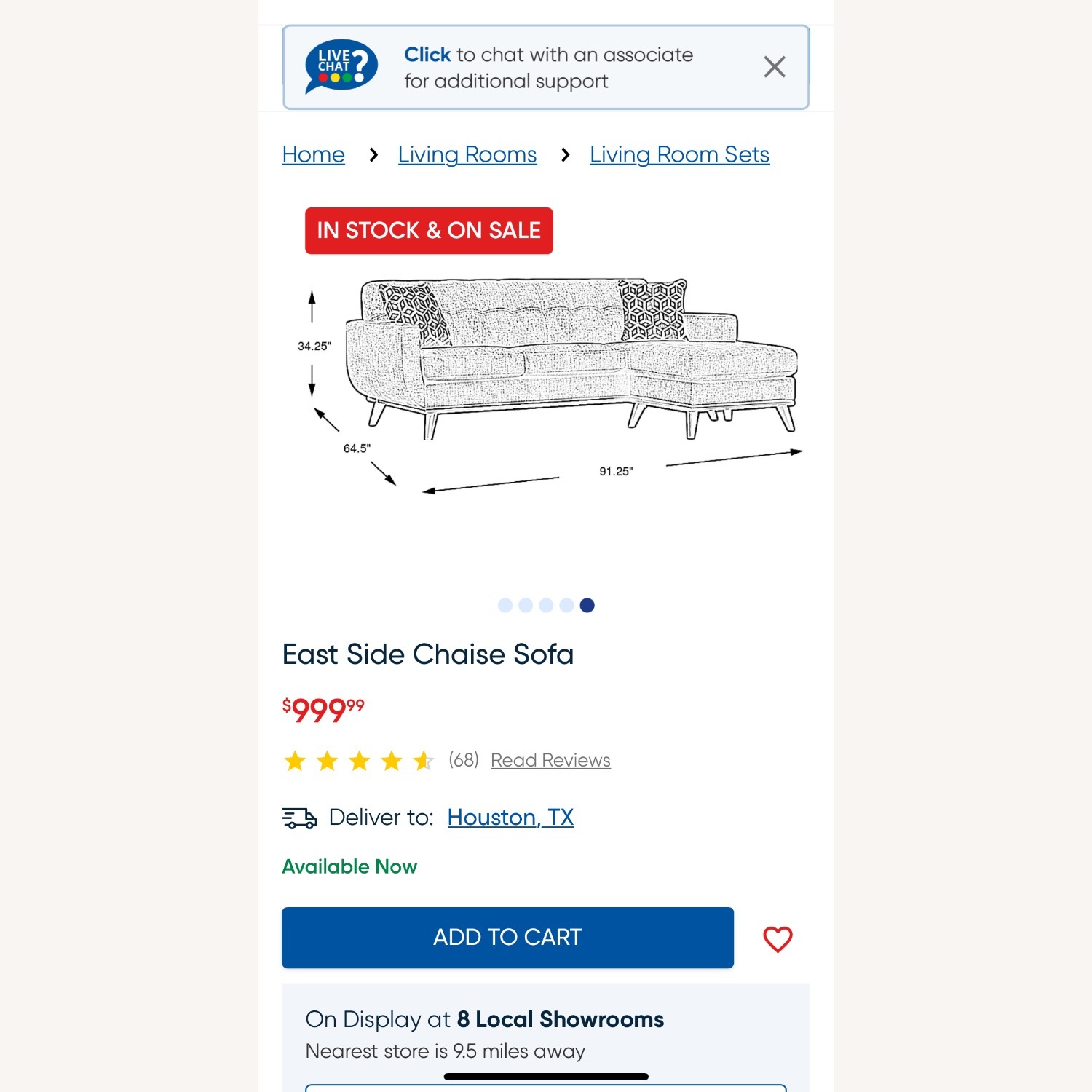 East Side Green Chaise Sofa - image-2