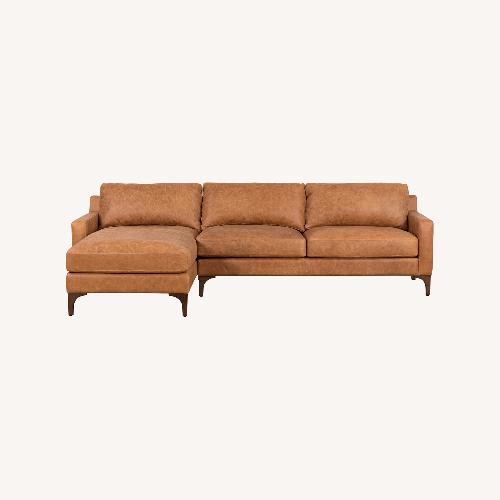 Used Poly & Bark Leather Sectional Couch  for sale on AptDeco