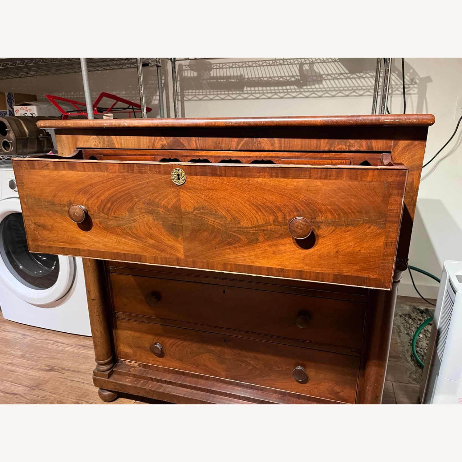 Antique Solid Wood Mahogany Butler Desk - image-6