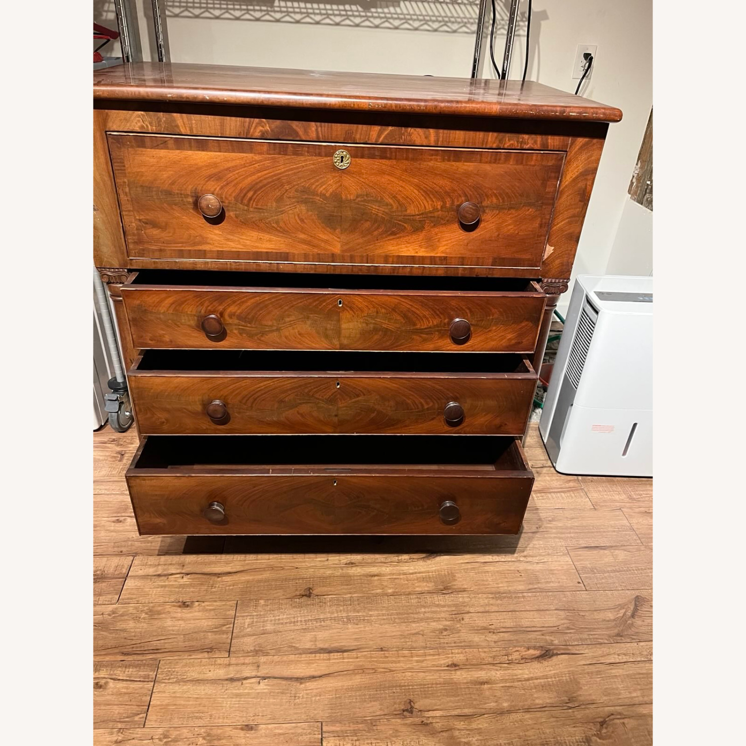 Antique Solid Wood Mahogany Butler Desk - image-3