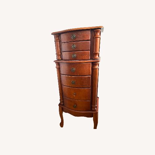 Used Brown Wood Jewelry Chest for sale on AptDeco