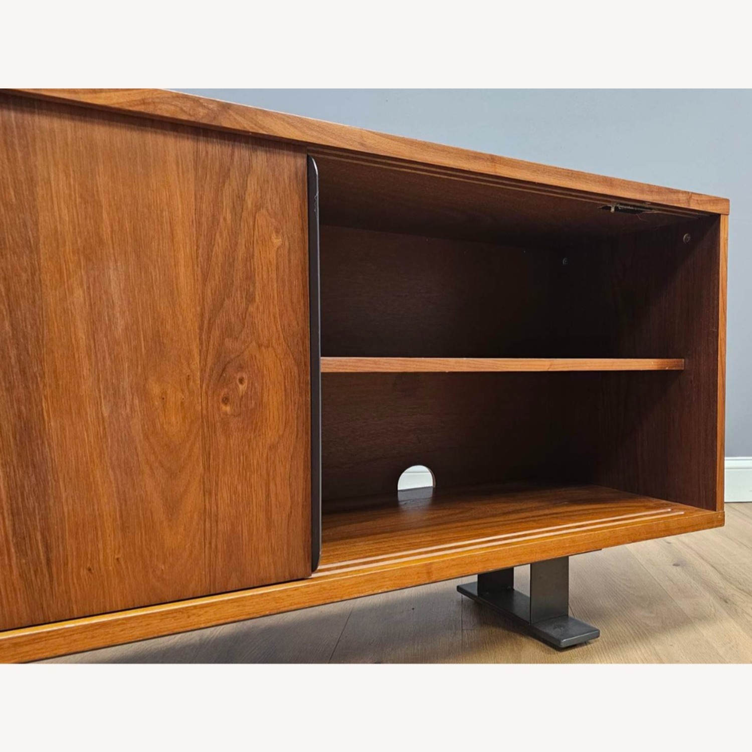 CB2 Walnut Mid Century Media Console Cabinet - image-6