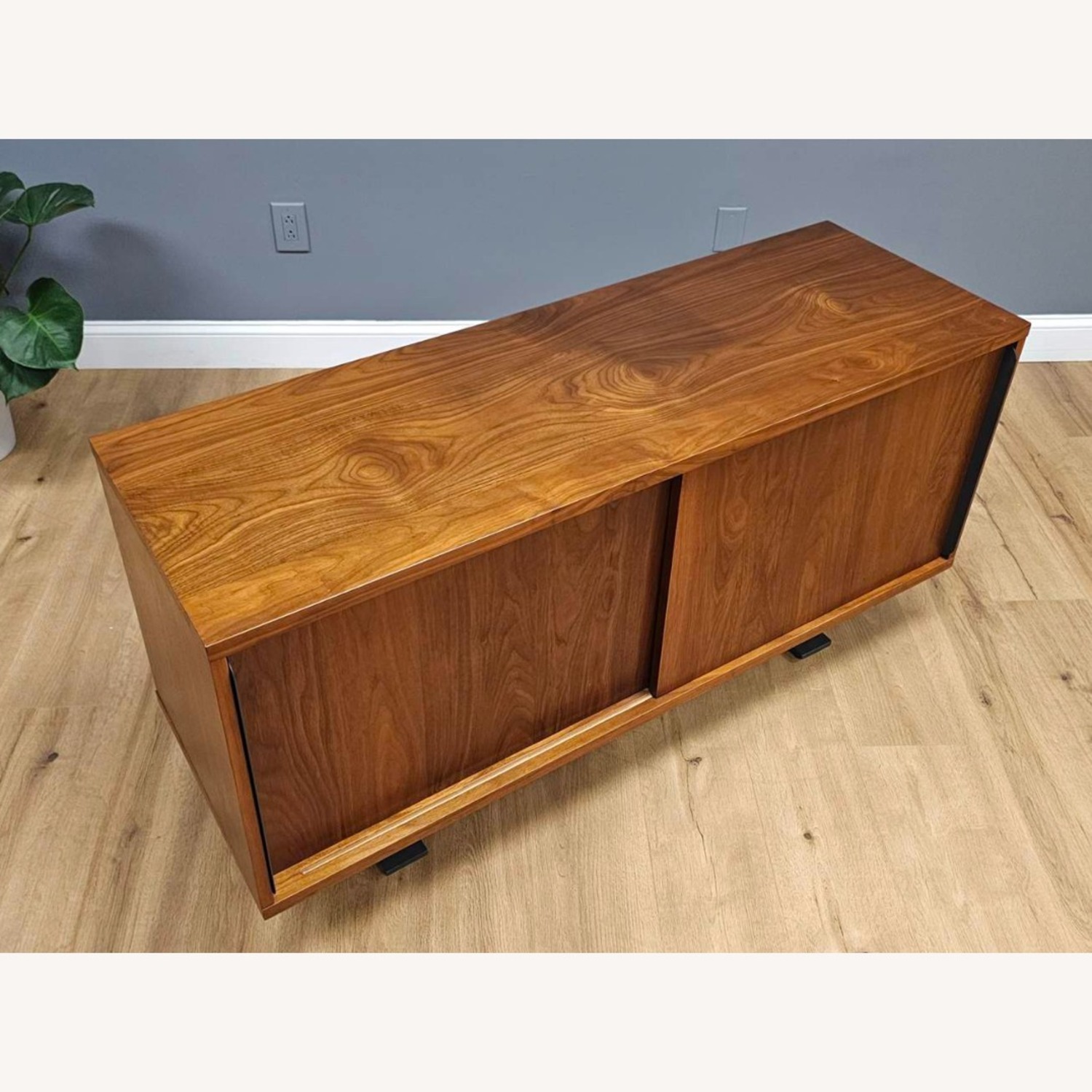 CB2 Walnut Mid Century Media Console Cabinet - image-7