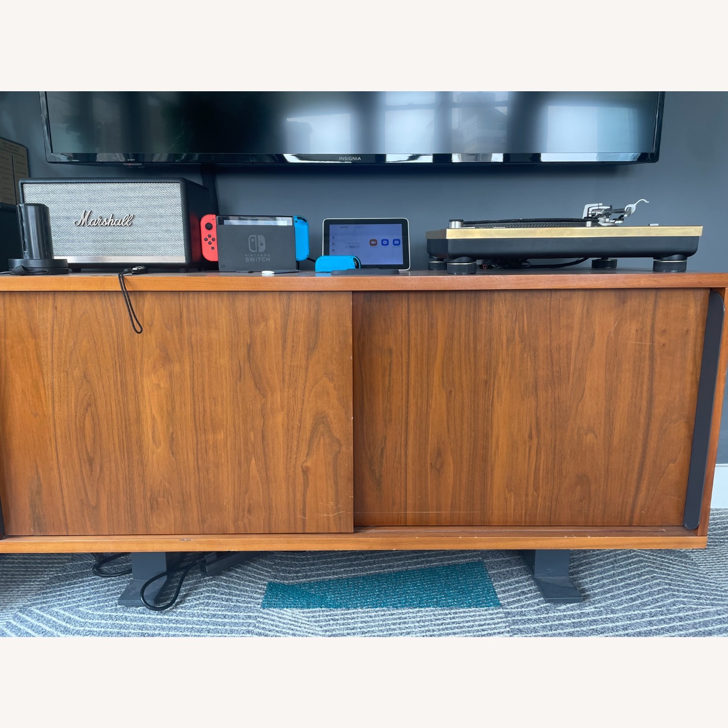 CB2 Walnut Mid Century Media Console Cabinet - image-2