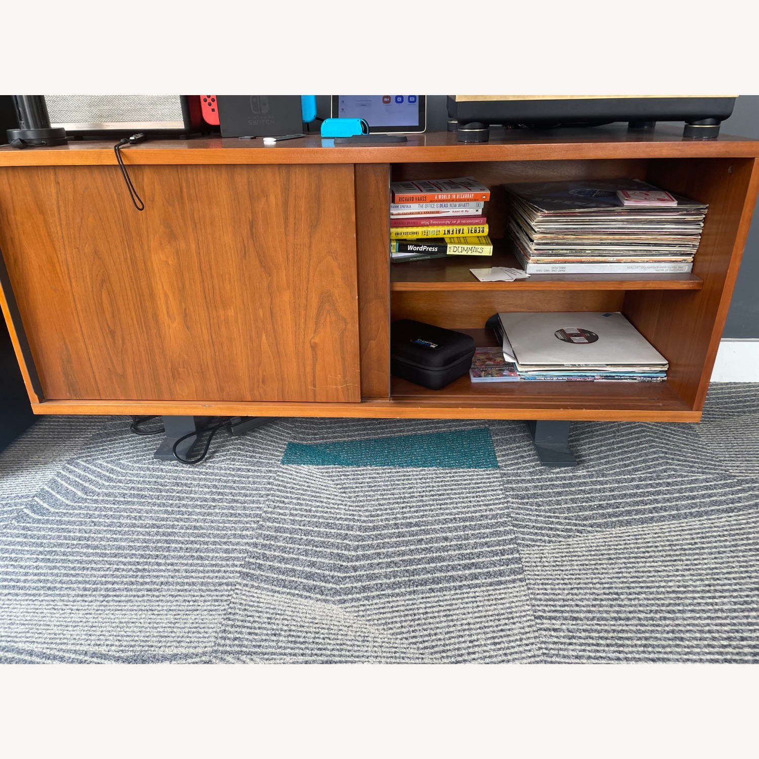 CB2 Walnut Mid Century Media Console Cabinet - image-4