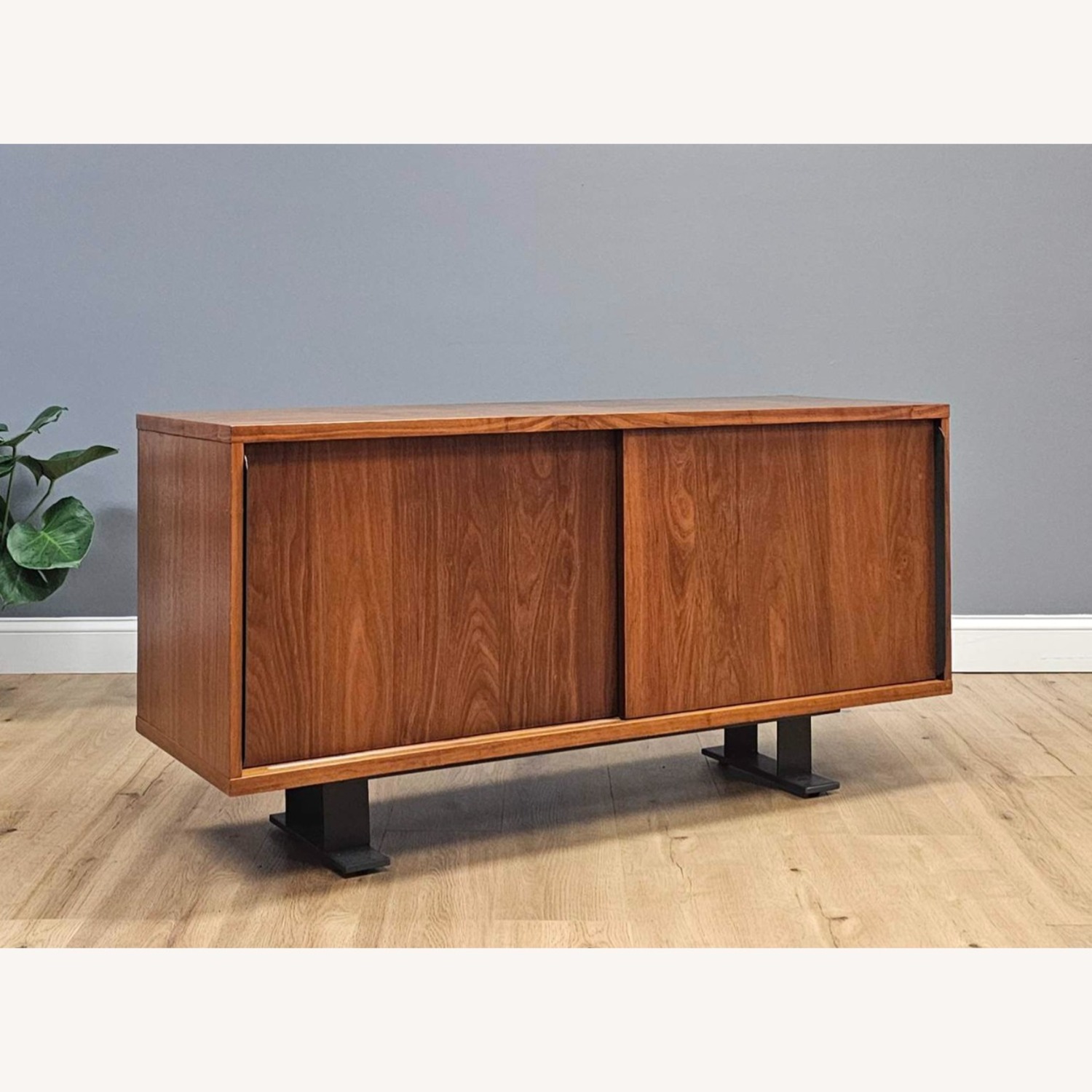 CB2 Walnut Mid Century Media Console Cabinet - image-9