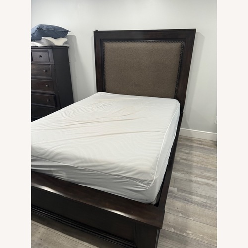 Used Wooden Upholstered Bed  for sale on AptDeco