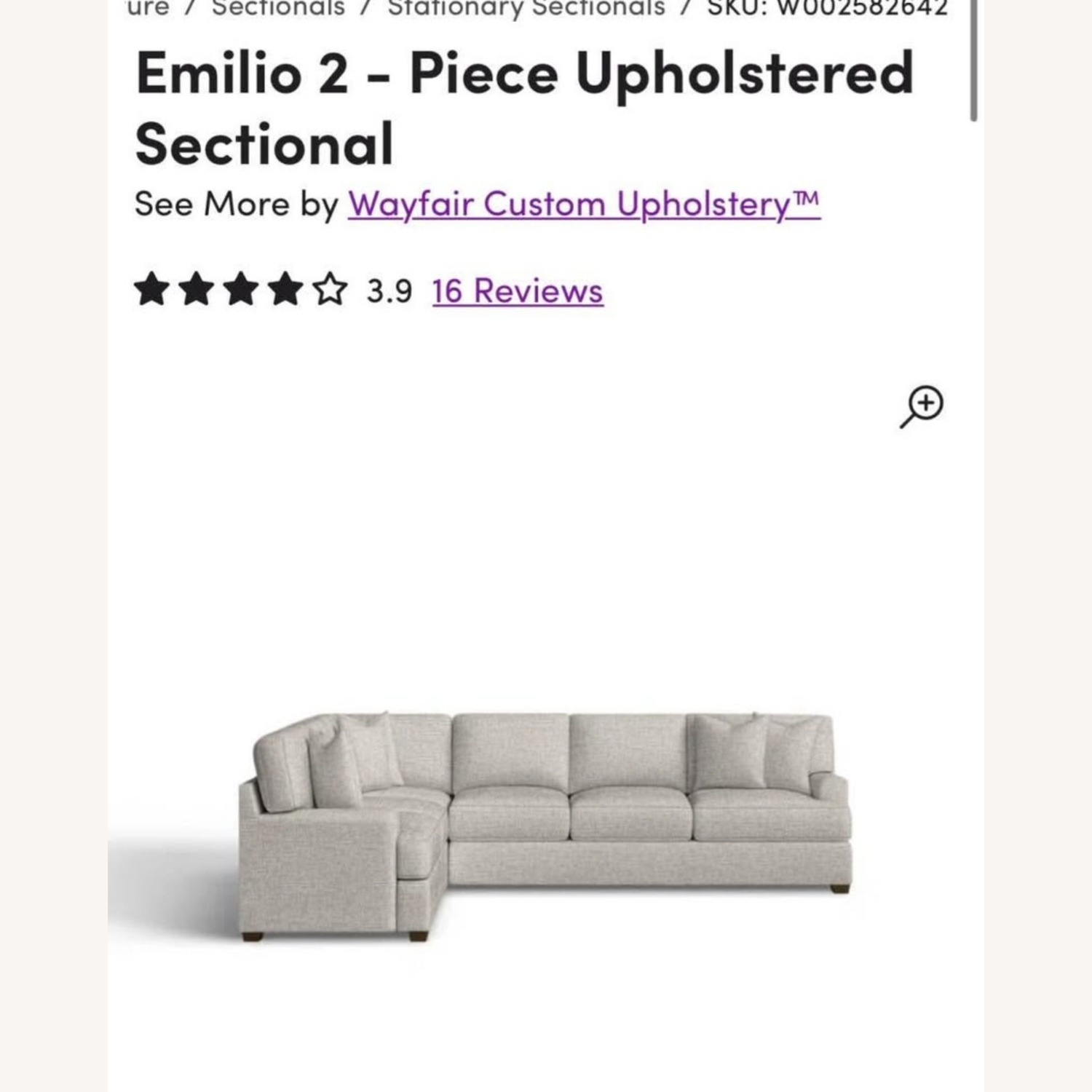 Wayfair Emilio 2-Piece Upholstered Sectional - image-2