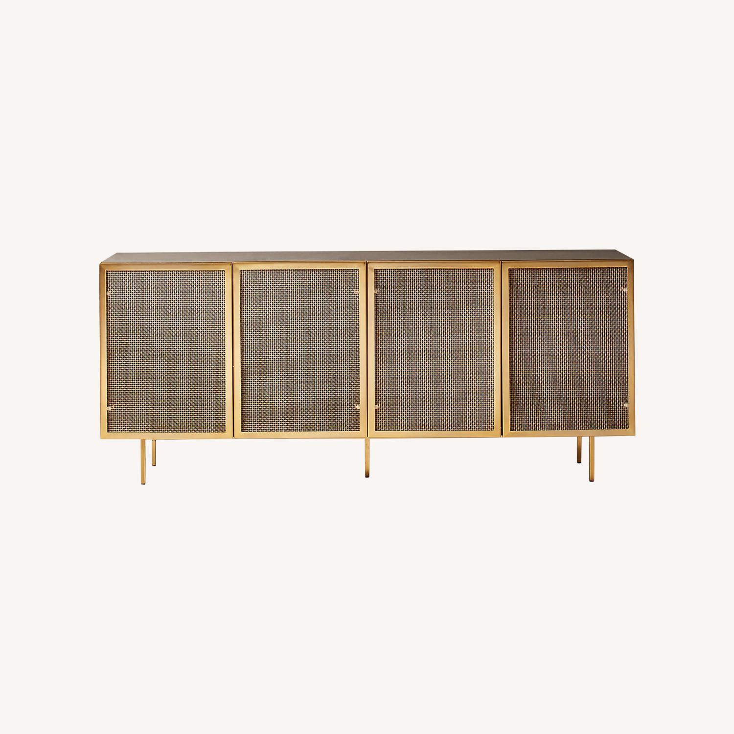 CB2 Trace 71" Brass Wire Mesh Credenza - image-0