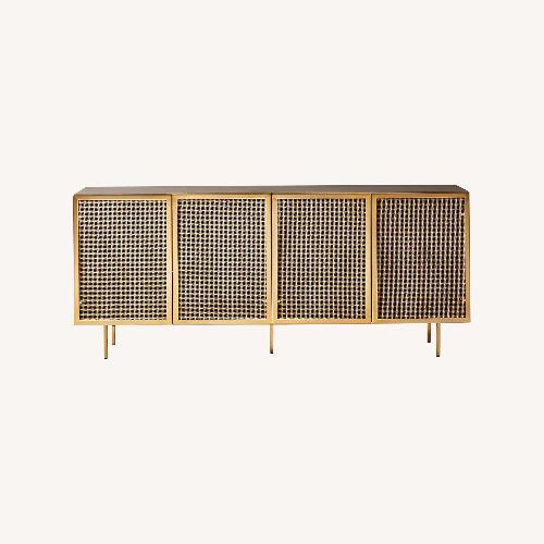 Used CB2 Trace 71" Brass Wire Mesh Credenza for sale on AptDeco