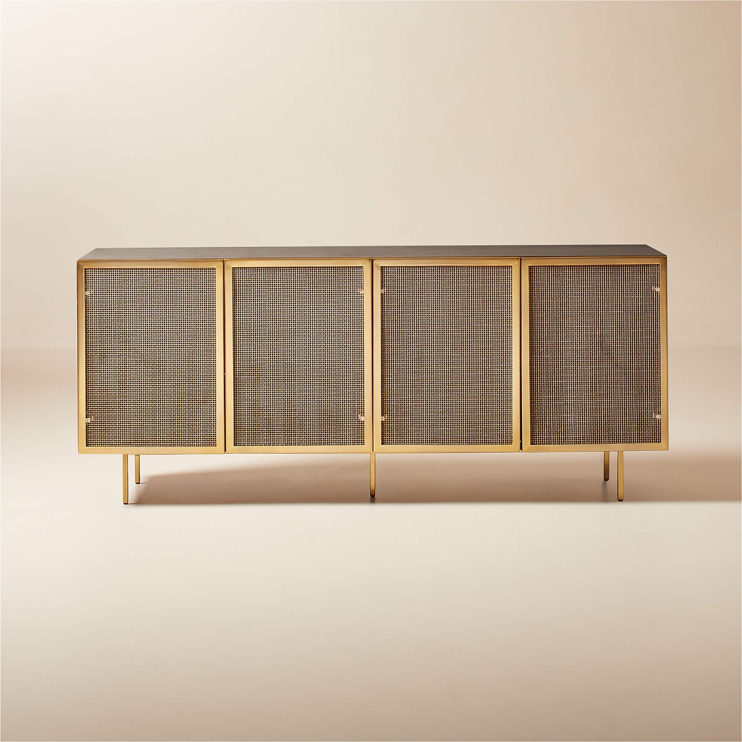 CB2 Trace 71" Brass Wire Mesh Credenza - image-1