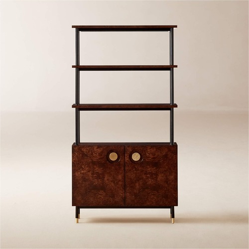 Used CB2 Burl Wood Bookshelf for sale on AptDeco