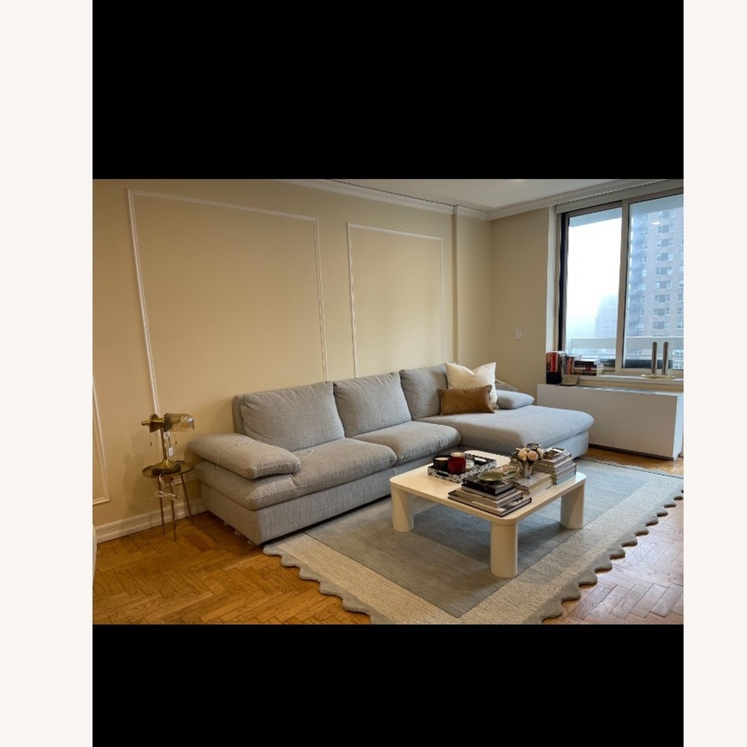 Light gray with hint of blue sofa - image-1